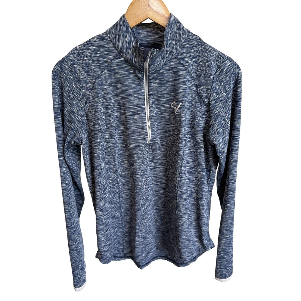 Zero Restriction Shae 1/2 Zip Blue Golf Performance Pullover Long Sleeve Medium